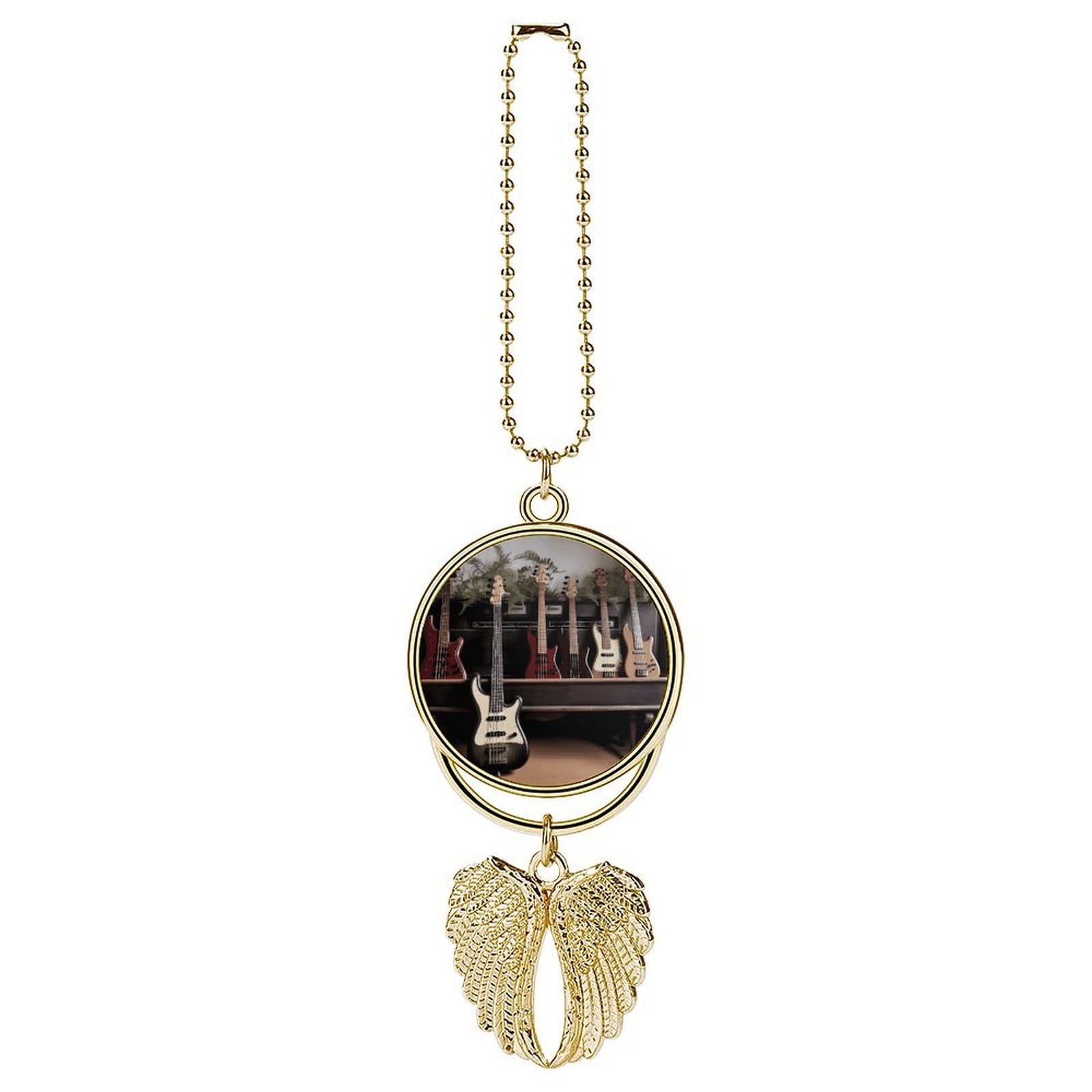 Guitar Bass Music Musical Instruments Car Pendant Hanging Swing Auto Rear View Mirror Hanging Car Rear View Mirror Charm Truck Hanger Ornament Charm for Car Rear View Mirrors Accessories
