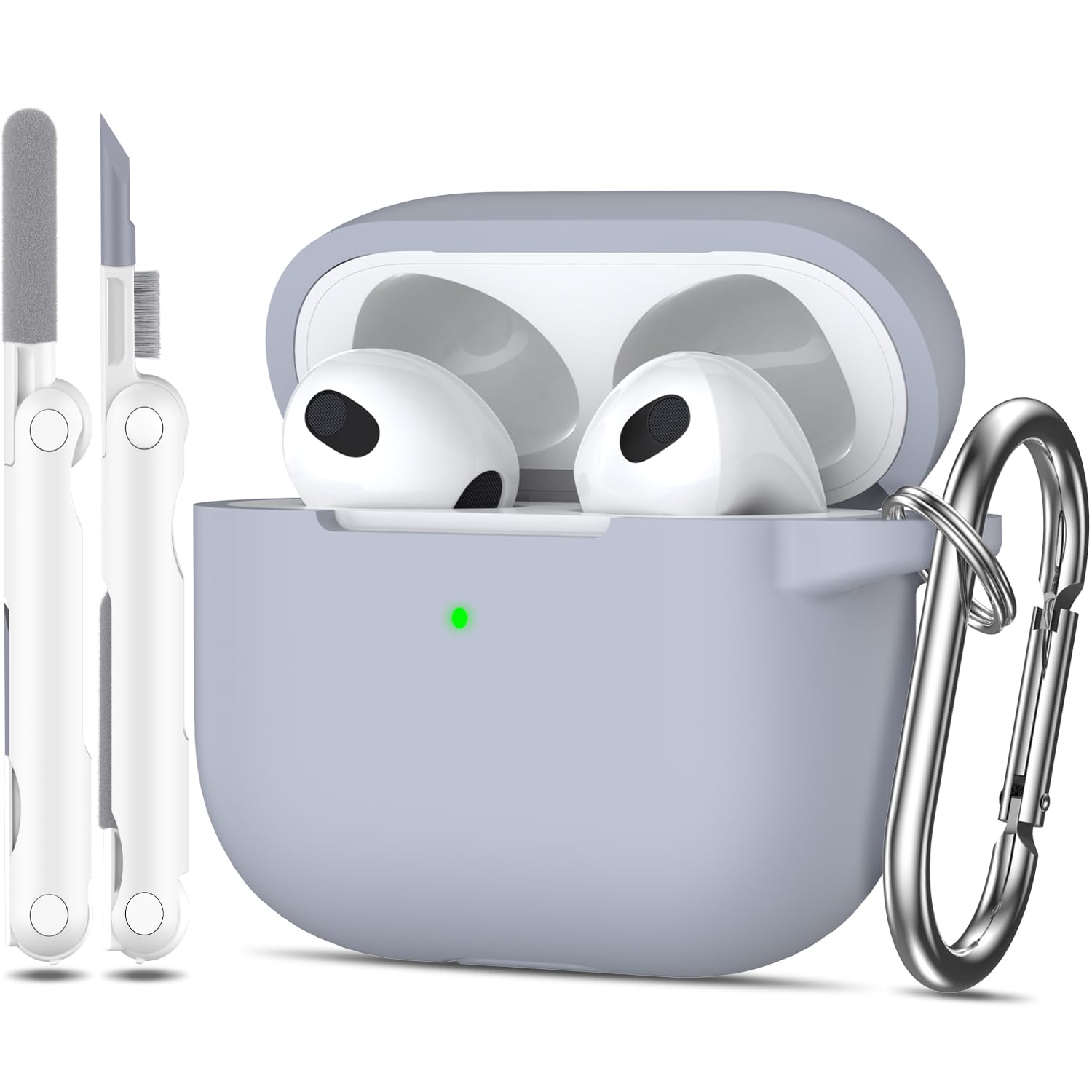 MHYALUDO AirPods 3 Case Cover, Soft Silicone Protective Case Skin for Airpods 3rd Generation 2021 Charging Case with Keych...