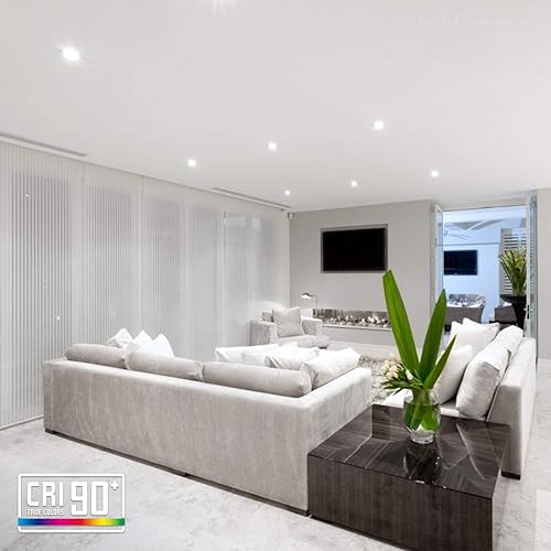 Miniatura 5 de TORCHSTAR Paquete de 12 luces LED empotrables 5CCT de 4 pulgadas con caja de conexiones, CRI 90+, 2700K3000K3500K4000K5000K, luz empotrable