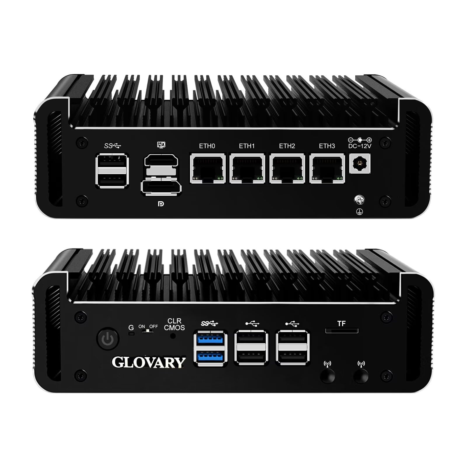 N150 Mini PC Firewall (N100 Upgrade), 4 x 2.5 GoE i226V LAN OPNsense Router Appliance, Micro Fanless Computer, DDR5 Barebone No RAM No SSD, AES-NI, 8USB Port, Supporte de 1 à 4 Cartes NVMe
