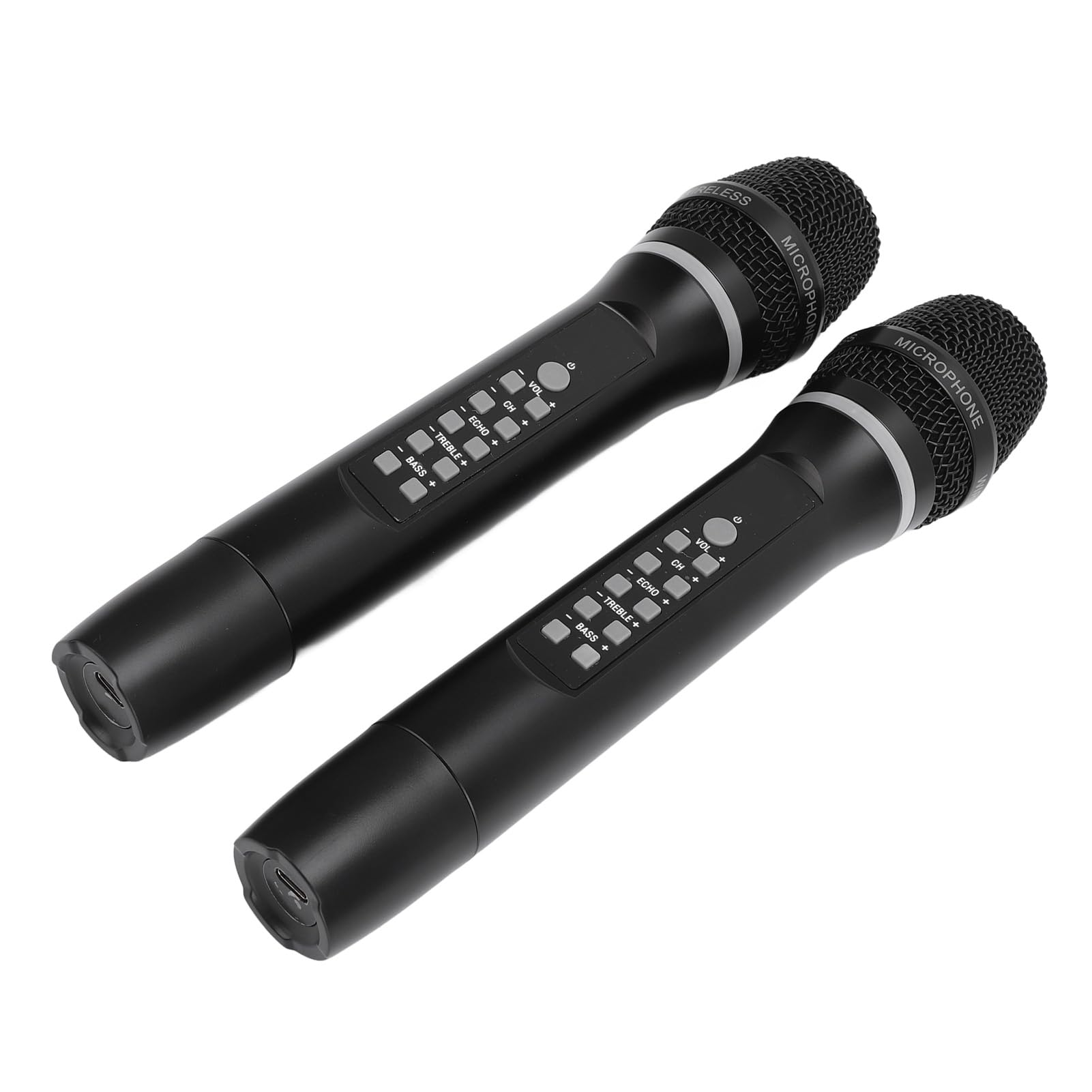 Microfono Wireless Doppio di Microfono Dinamico Cordless Portatile per Feste Karaoke in Casa All'aperto con Design in Alluminio Premium e Batteria a Lunga Durata