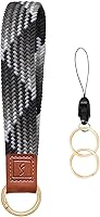 Vista 26 de Fishent Llavero elástico, bonito llavero de pulsera, cordón de muñeca tejido para llaves, llaveros para mujeres y hombres, llaves de automóvil