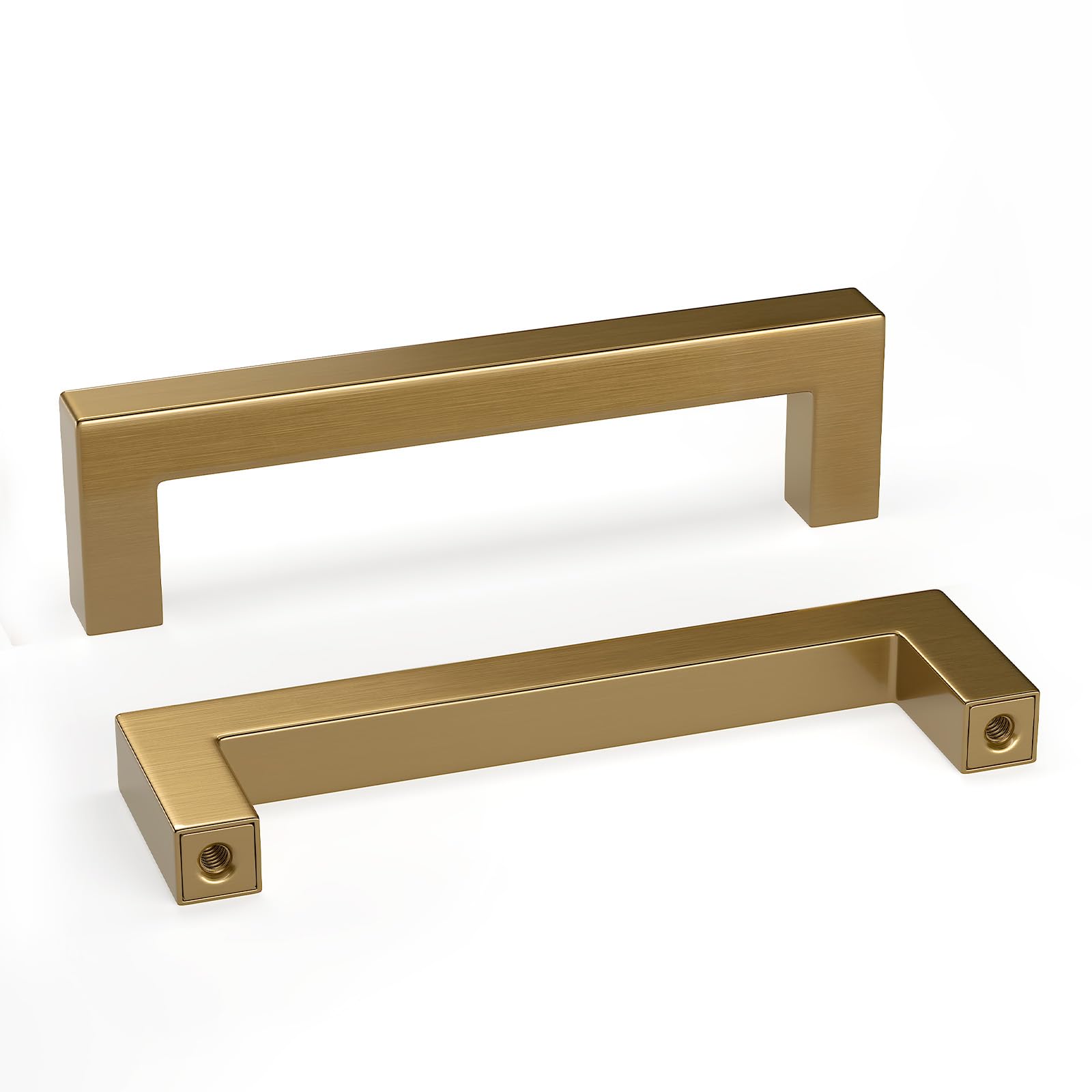 goldenwarm 15 Pack Champagne Bronze Cabinet Pulls Bronze Drawer Pulls 4 Inch Kitchen Cabinet Handles Champagne Gold Drawer Handles T Bar Square