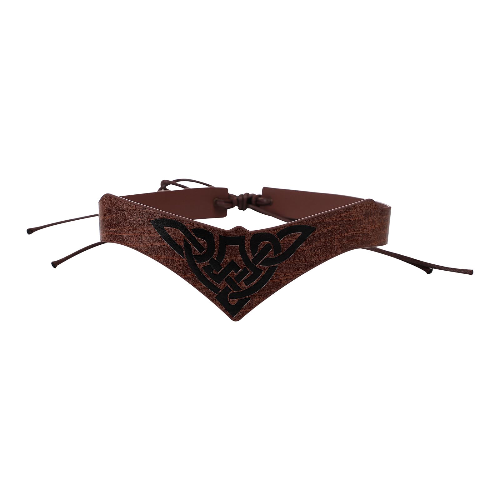 FakeFace Viking Faux Fur Shawl Renaissance Cape Medieval Mantle Shoulder Wrap Collar Furry Fur Collar Halloween Cosplay Costume (Brown Headband, one size)