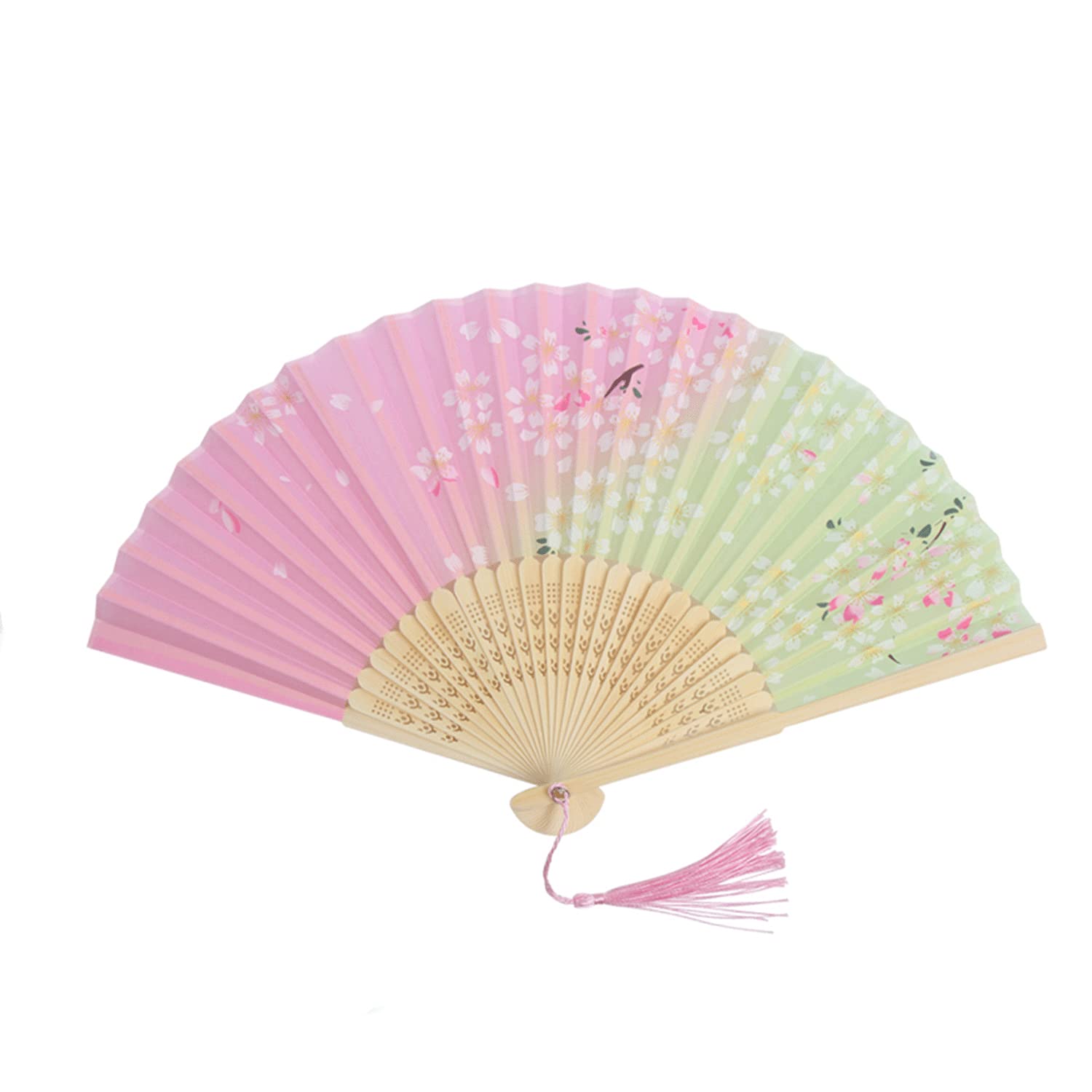 Cherry Blossom Bamboo Folding Fan