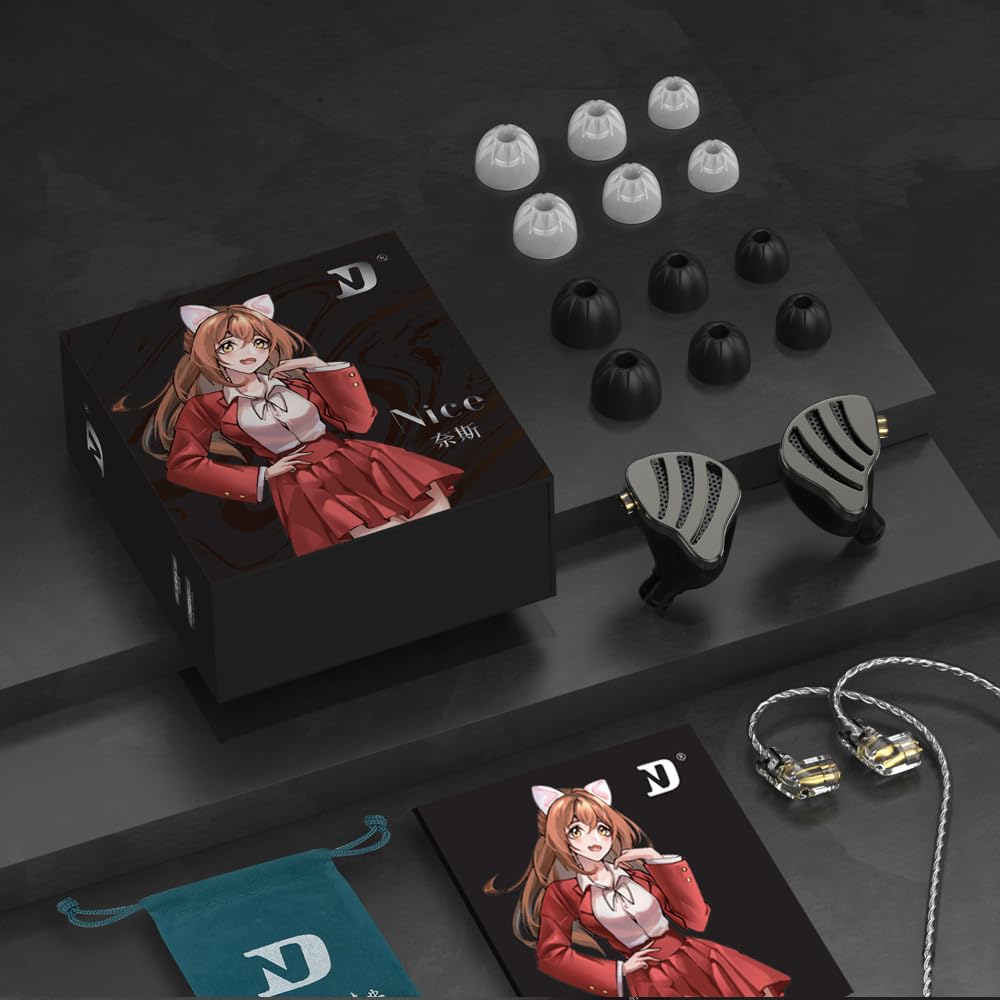 CCA ND Nice - Auriculares intraurales con monitor de oído, controladores híbridos 1BD 1DD, auriculares IEM, auriculares HiFi de sonido claro, con placa frontal de metal, cable desmontable de 2 pines