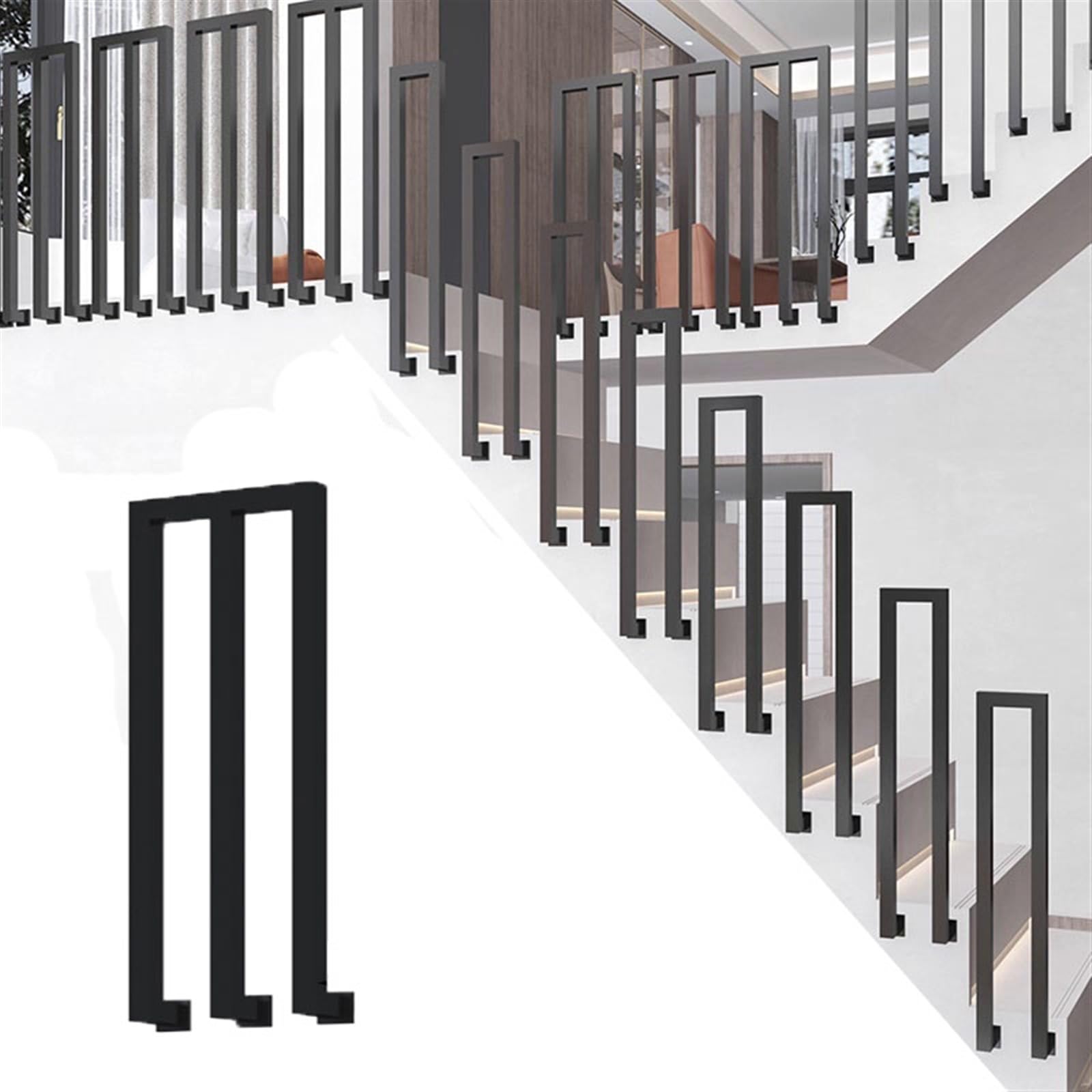 Rambarde d escalier extérieure en fer forgé noir 90cm pour balcon intérieur
