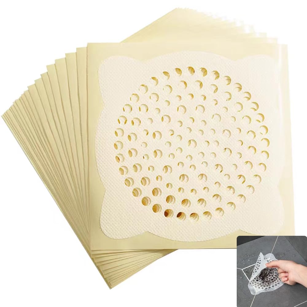 排水口シール 髪の毛取りシート 水切り ネット ヘア キャッチャー 使い捨てフィルター 排水口 つまり防止 ヘアキャッチャー お風呂用 排水口 ゴミ受け キッチン 水切り 衛生的 貼るだけ シャワー廃棄物フィルター 浴室 洗面所 直 排水溝 ネット 30枚セット（直径15cmです）