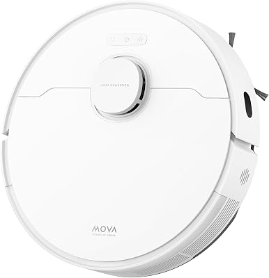 Mova S10 Robot aspirapolvere e lavapavimenti, Aspirazione 7.000 Pa,Rilevamento intelligente ostacoli 3DAdapt, Sollevamento dei moci di 7 mm per Peli di Animali Domestici Pavimenti Duri Tappeti