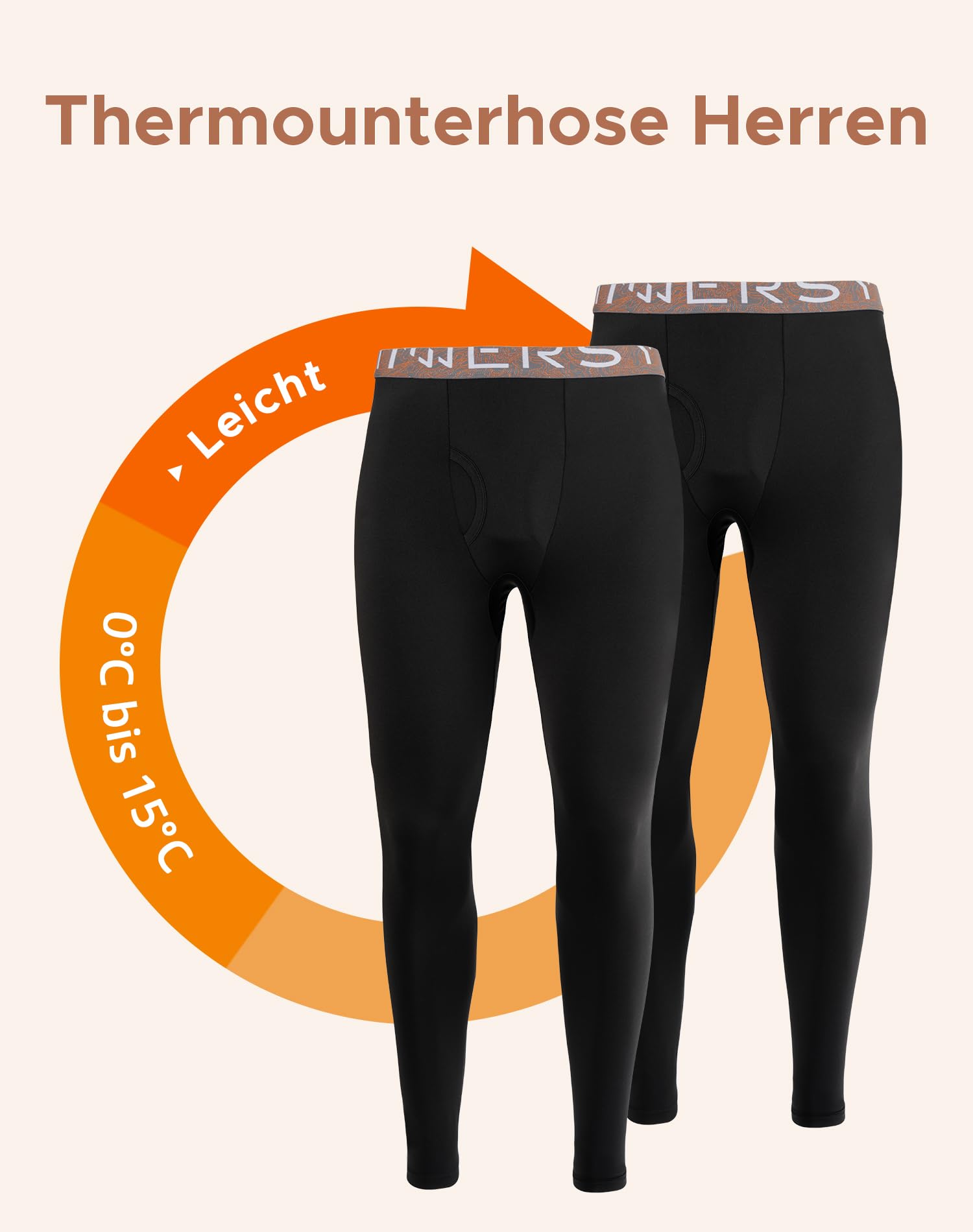 INNERSY Pantalon Thermique Homme Doux sous Vetement Bas Chaud Legging Hiver Base Layer Lot de 2