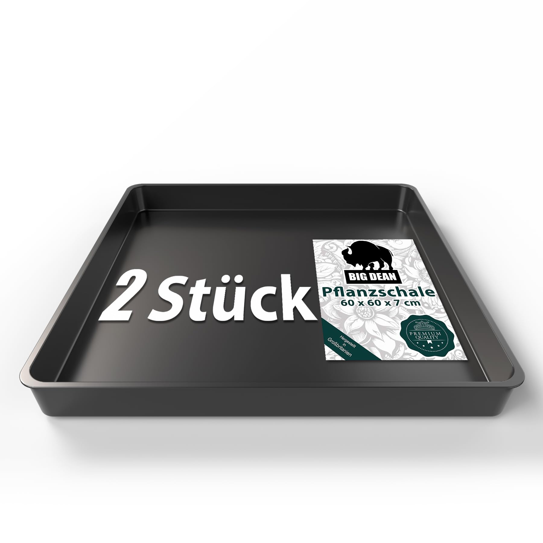 BigDean 2 Stück Pflanzschale groß 60x60x7cm ideal für anzüchten, Pflanzen & mehr