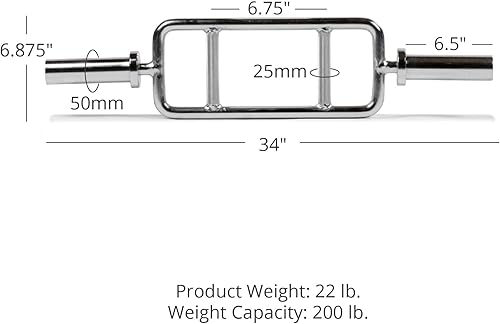 Miniatura 2 de Titan Fitness martillo olímpico sólido, martillo de tríceps cromado, barra de contrapeso de 34 pulgadas