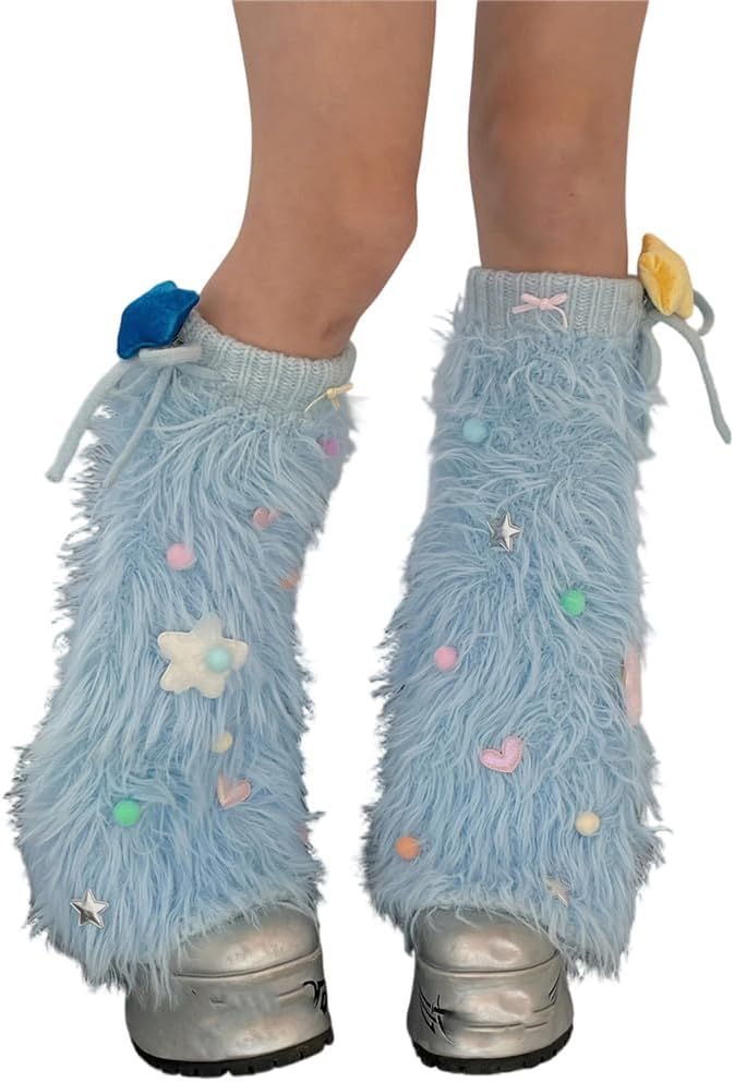 レッグウォーマー カバー フェイクファー[品番：JOKW0016569]｜REAL STYLE（リアルスタイル）のレディース ファッション通販｜SHOPLIST（ショップリスト） [QRUENNTG] 女性用ふわふわレッグウォーマー 冬用ニットソフトブーツカフカバー Y2Kフェイクファー レッグウォーマー ライ