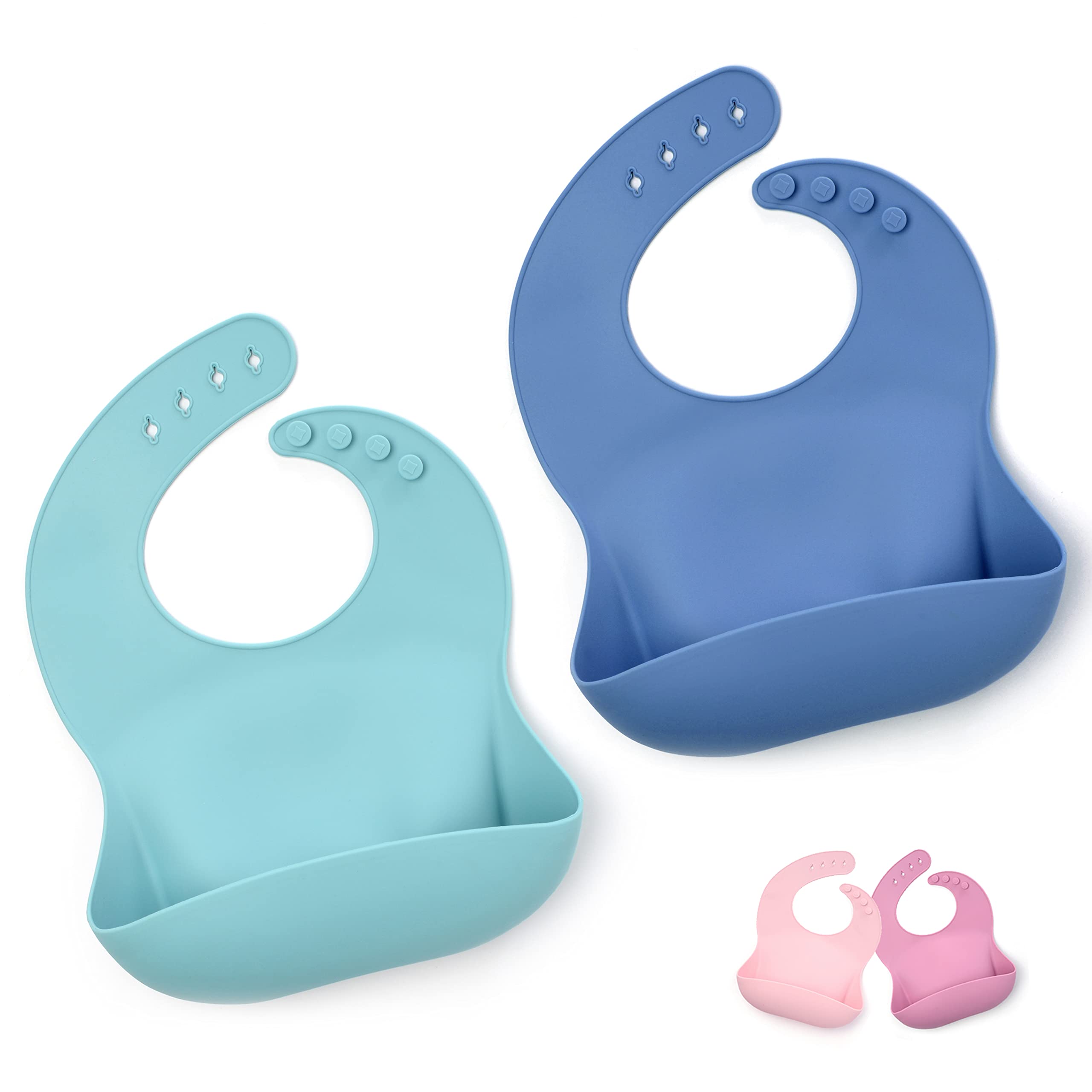 PrimaStellaSilicone Baby Bibs Soft Adjustable Waterproof Bib for Babies & Toddlers | BPA Free