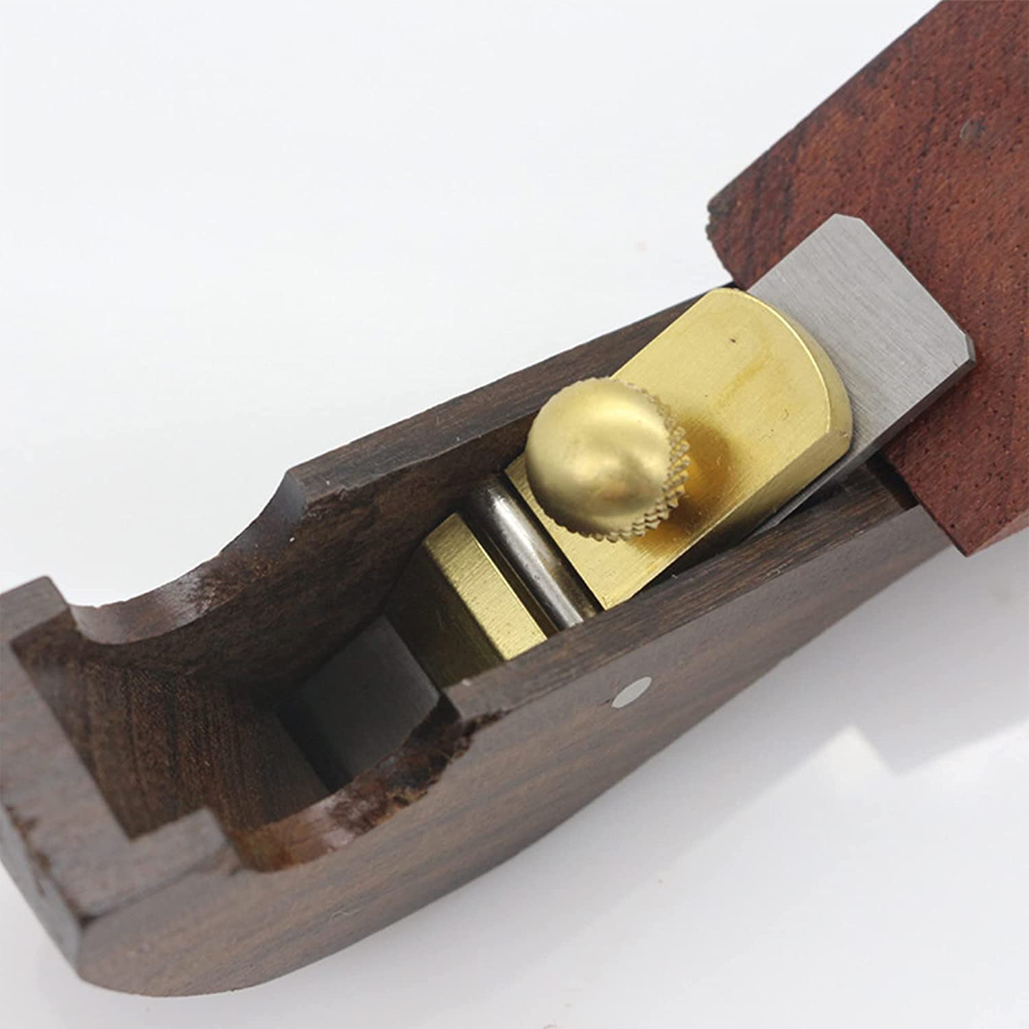 Plano de carpintería, planos de alisado, planos de bloque para madera, cepilladora de madera manual, herramientas de mano ajustables, herramienta de avión de madera de fondo de arco de ébano, adecuada