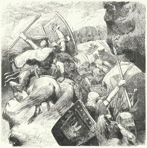 Affiche les migrations barbares Hermann Vogel décoration murale grand format pour bureau vide