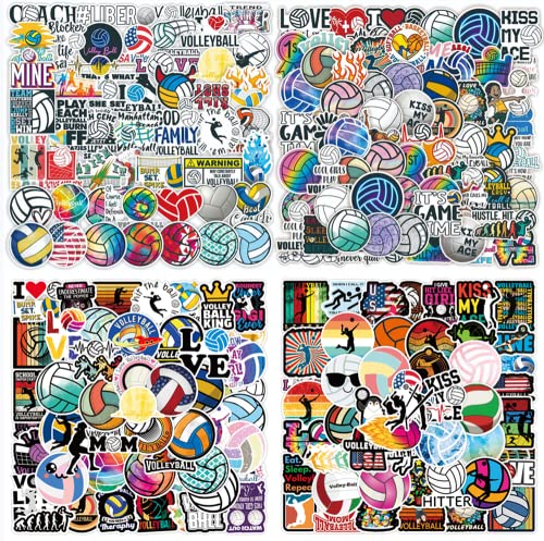 Rejoiety 200Pcs Volleyball Stickers, Aesthetic Movement Vinyl Waterproof Cute Sports Ball Stickers For Water Bottle Laptop Skateboard Helmet Guitar,Gifts For Kids Adults And Teens #TOP22