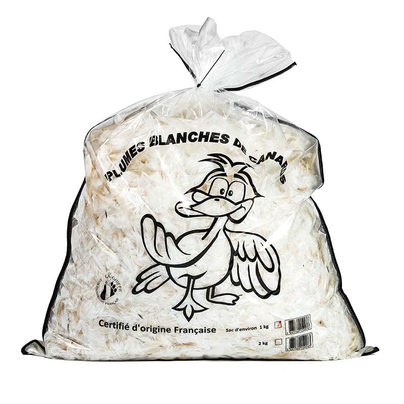 artapisserie.fr Imbottitura 100% piuma d'anatra bianca, 1 kg, fabbricazione francese