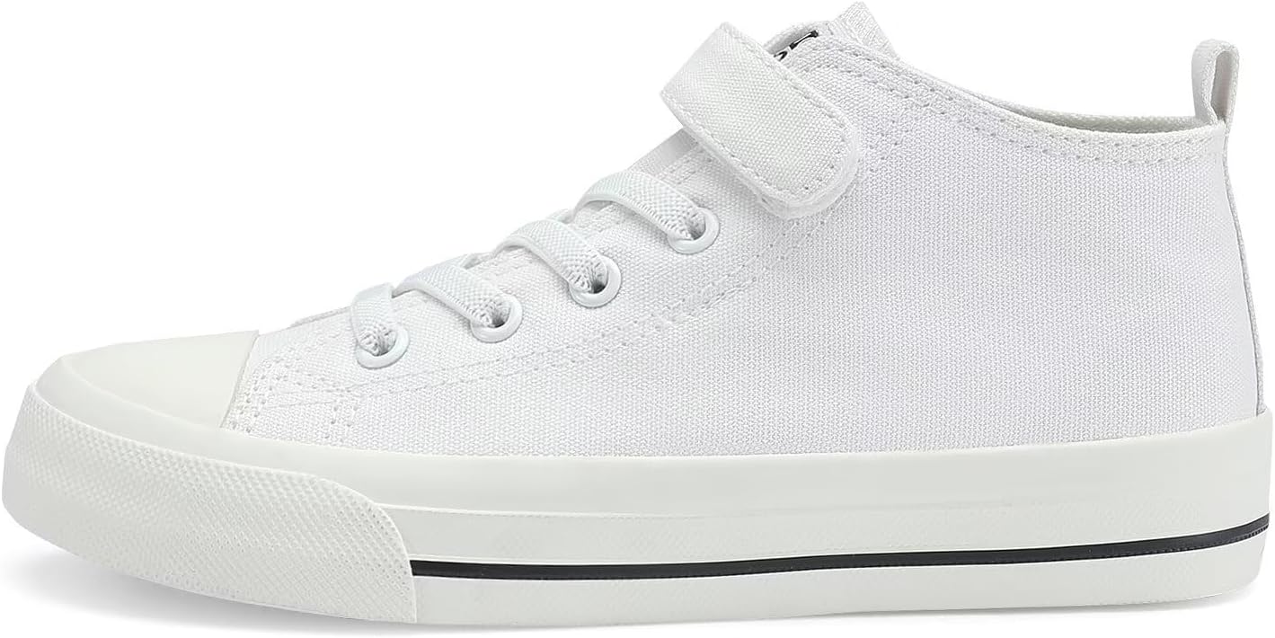 DSWED Toddler Little Kid Sneakers Boys and Girls Canvas Shoes High Top Casual Lightweight Classic Adjustable Strap Sneakers - Image 5