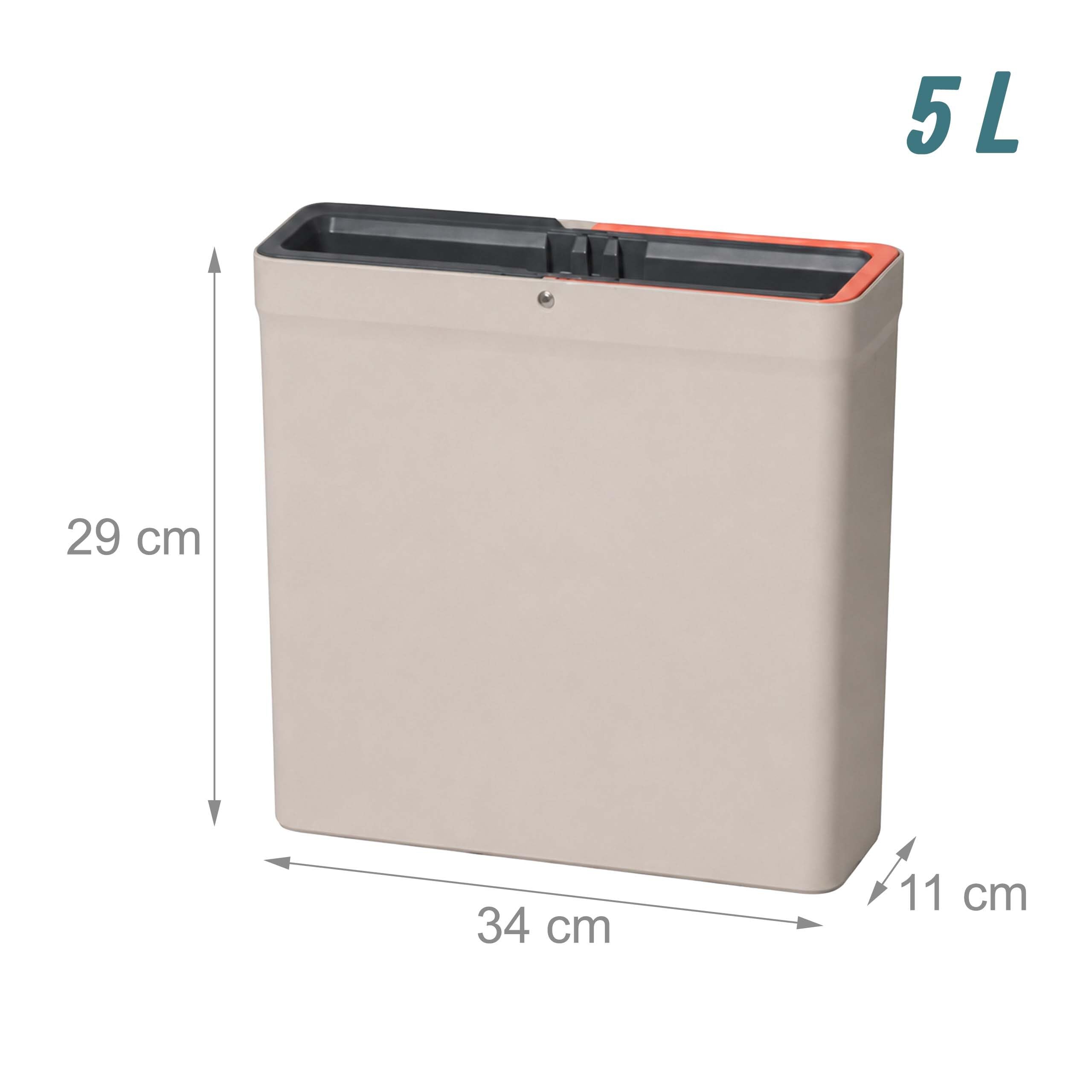 Relaxdays Fregona con Cubo de 5 L y escurridor, Beige para Suelos