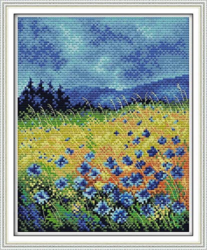 Joy Sunday Top Chinese Cross Stitch Kits Gift 14CT Stamped Kits Printed Kits Starter Embroidery Kits Easy Patterns for DIY Embroidery(10.2Ã—11.8 inch) - The Beautiful Flowers 2