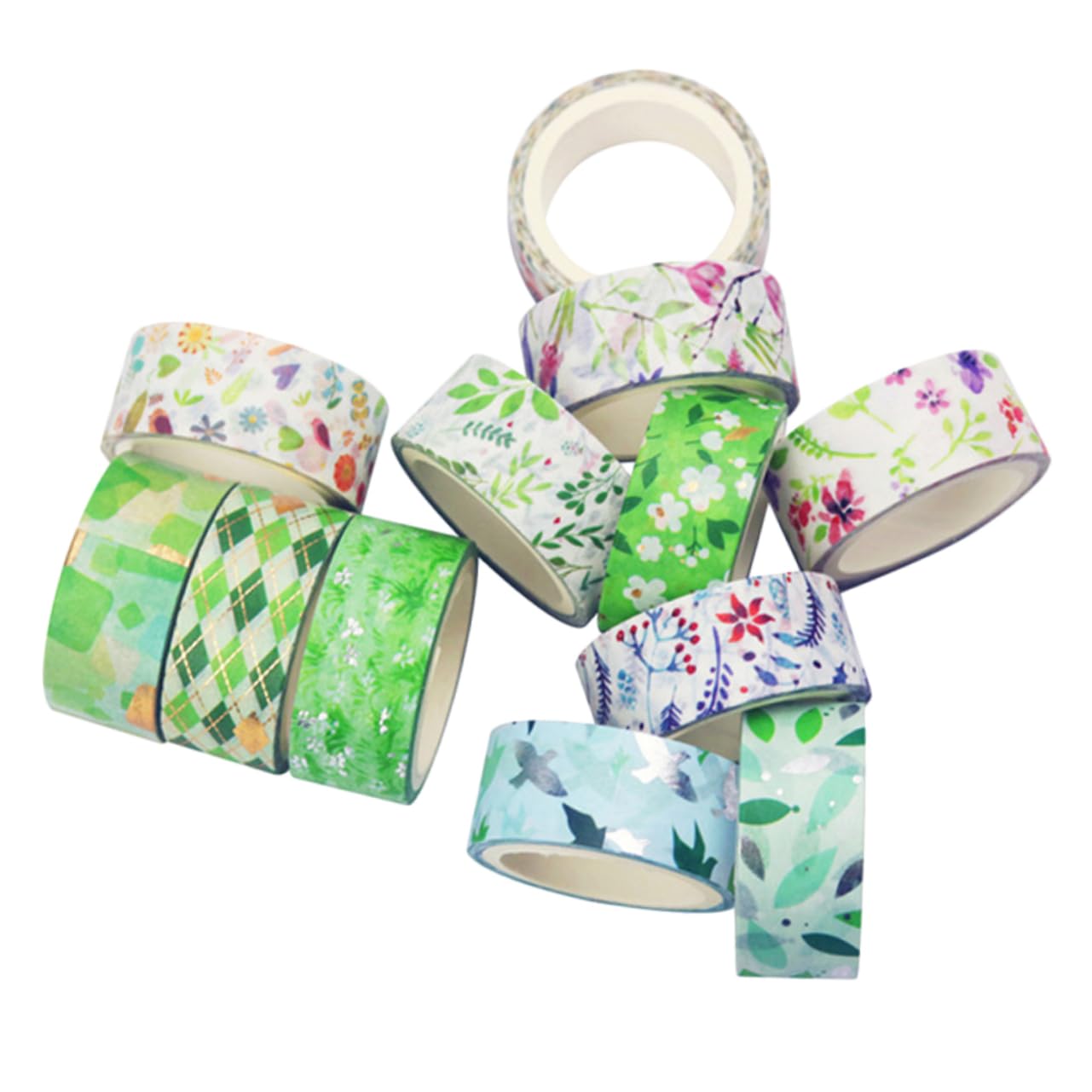 NUOBESTY 48rollen Dekorative Washi Tapes Mit Blumenmuster Dünnes Klebeband Für Scrapbooking Notizbücher Und Frühlingsdesign Leicht Abreißbar Vielseitig Einsetzbar