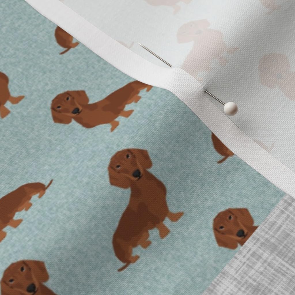Spoonflower Fabric - Dachshund Pet Quilt Dog Breed Silhouette Cheater Wholecloth Weener Printed on Petal Signature Cotton Fabric by The Yard - Sewing Quilting Apparel Crafts Decor