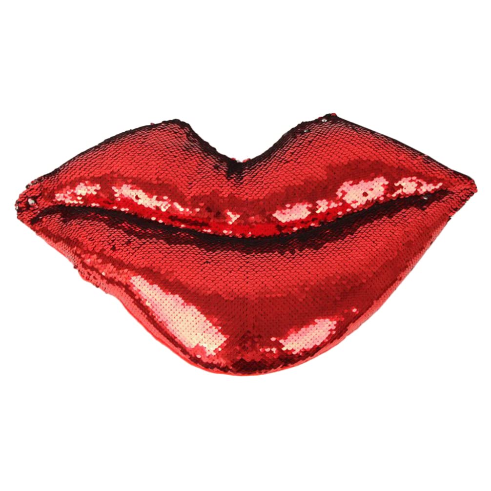 Coussin de lèvres à paillettes Jojofuny idée cadeau déco pour lit