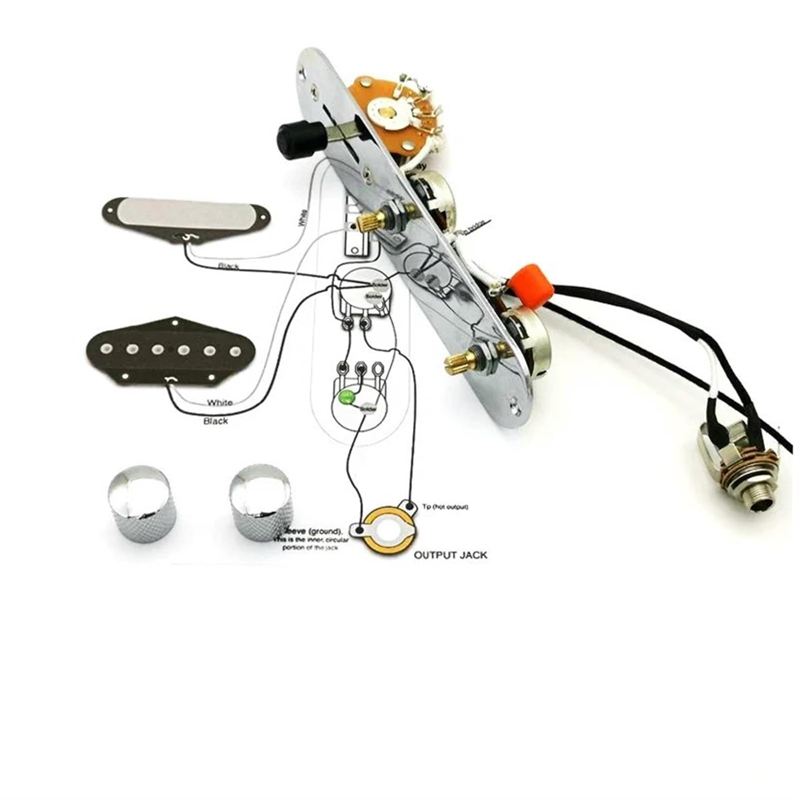 Cableado De Pastillas De Guitarra Potenciómetro De Eje De Cobre De 250 K Para Guitarra Arnés De Precableado De Guitarra Eléctrica
