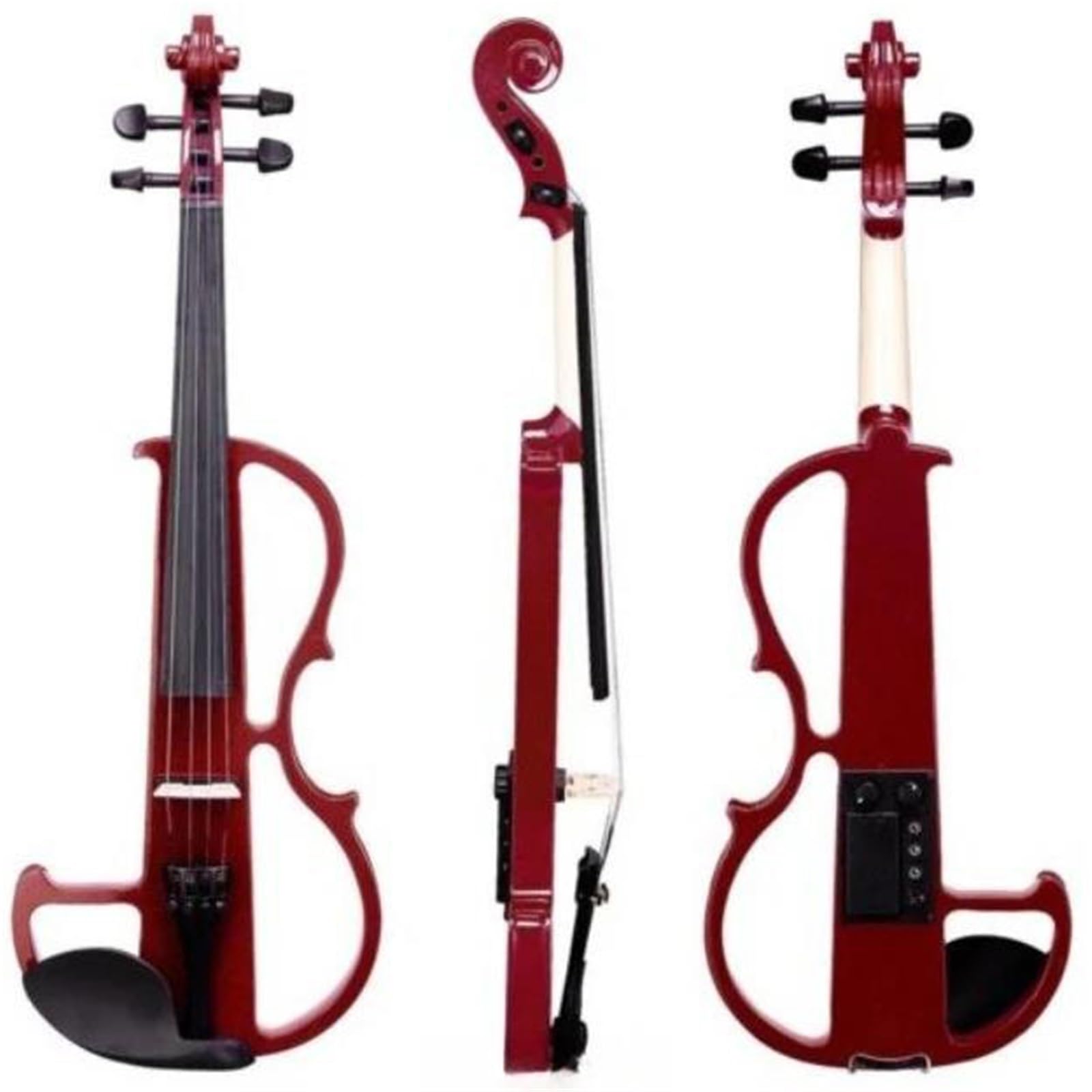 Skrzypce Instrumenty Muzyczne Elektryczne Skrzypce Ciche 4/4 Z Futerałem I Smyczkiem Przenośne Instrumenty Muzyczne(Red)