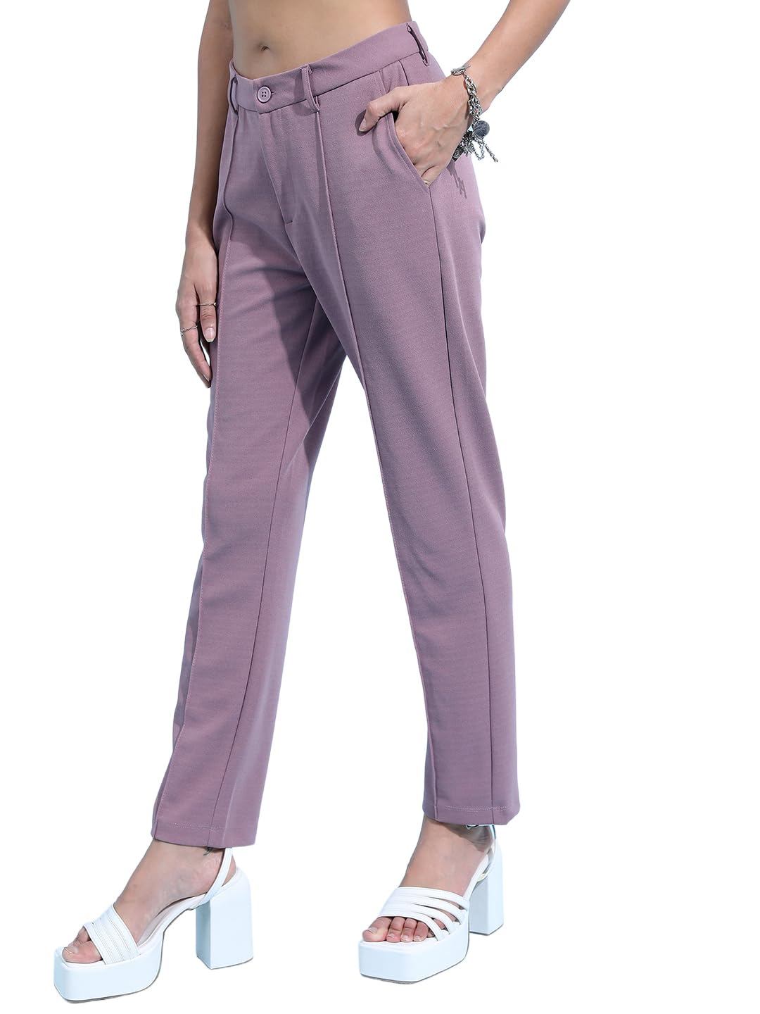 Buy Tokyo TALKIES Women Regular Fit Trouser TTa1000382 Purple 28