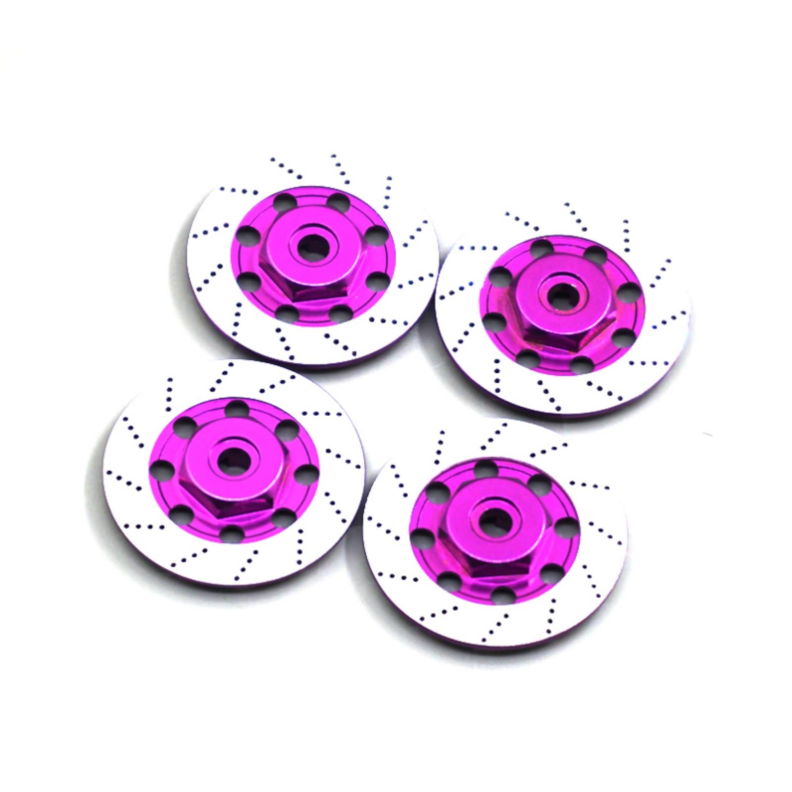 4PCS MORFUM RC Aluminum Alloy Hex Drift Wheels Rim Tires Hub Brake Disc Compatible with Sakura D4 AWD RWD 1/10 RC Drift Crawler Car Upgrade Parts (Purple)