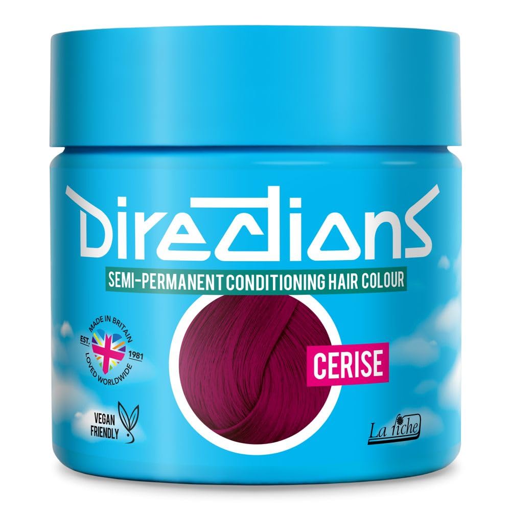 DIRECTIONS Cerise Semi-Permanent Hair Colour - 88ml Tub