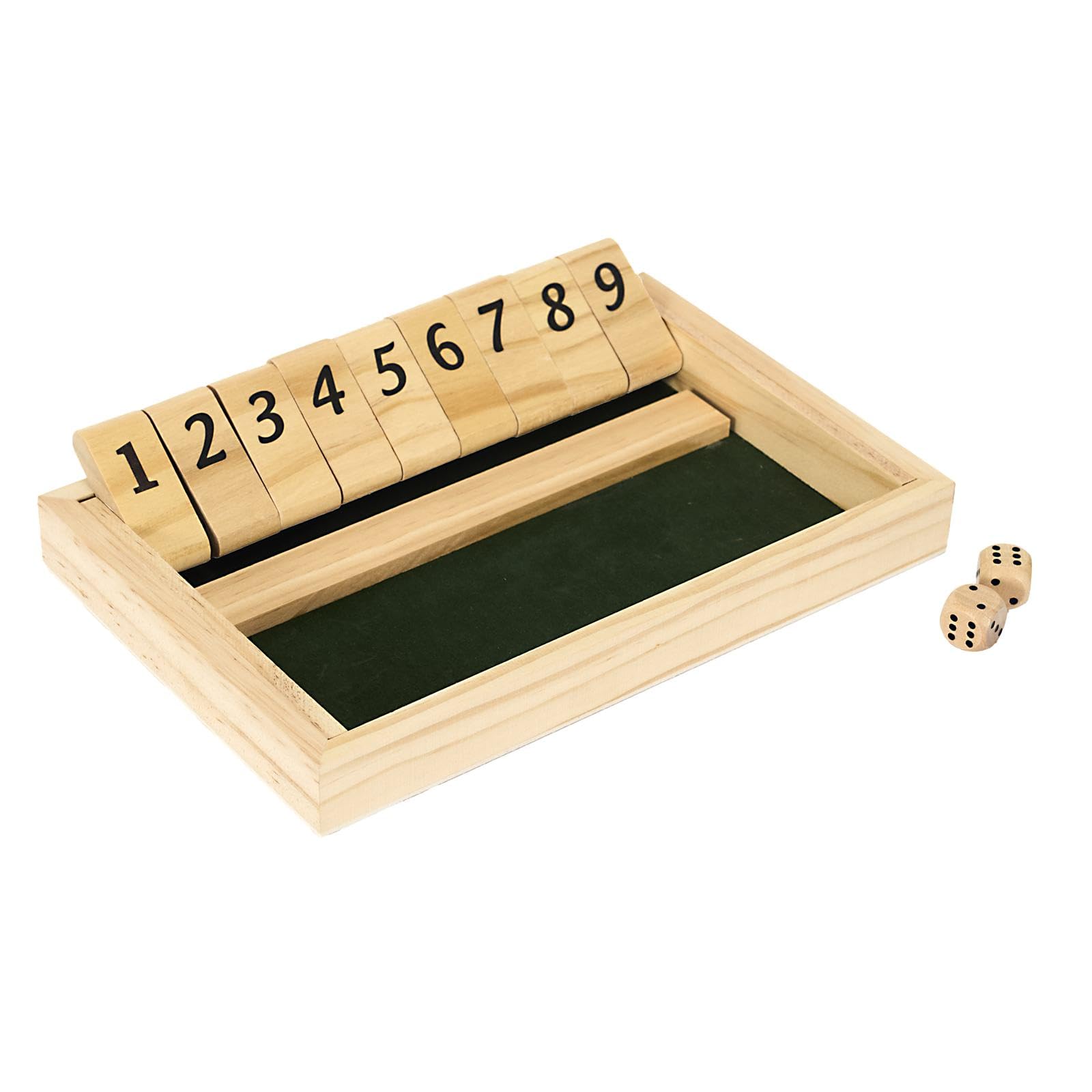 MISTER GADGET, MG3718, Shut The Box Entertaining Board Game - Immersive Experience, Attractive Design, Accessible to Everyone - Size 21 cm, Natural Black