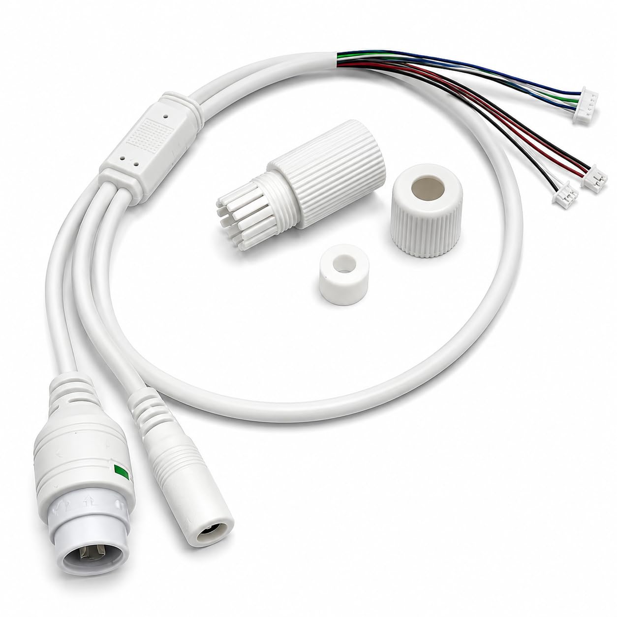 IP Camera Cable Kit with Waterproof Connectors, Multi-Wire Harness, DC Power and Network Cable White-image-19