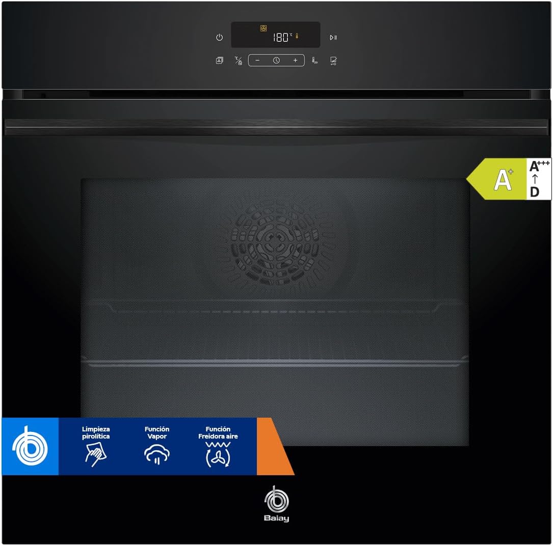 Balay – Horno con Vapor, Pirólisis, Freidora de aire, negro, 3HD5829N3
