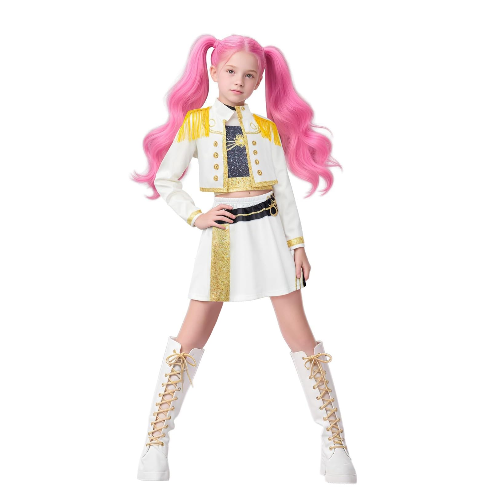 K Pop Demon Hunters Costume Rumi Zoey Cosplay Costume For Kids, Hunters Pop Singers Rumi Zoey Idol Stage Role Play Demon Hunters Outfits Halloween Dress Up For Women Girls