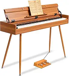 VEDO Piano digital de 88 teclas com ação de martelo - Piano de mesa de madeira que se transforma de mesa em cômoda - Teclado com ação de martelo progressiva, perfeito para iniciantes MIDI 128 vozes