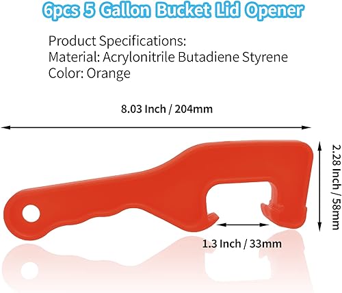 Miniatura 9 de Bivethoi 6 llaves de apertura de tapa de cubo de 5 galones, herramienta de abrebotellas de plástico, levantador de tapas de cubo, herramienta para