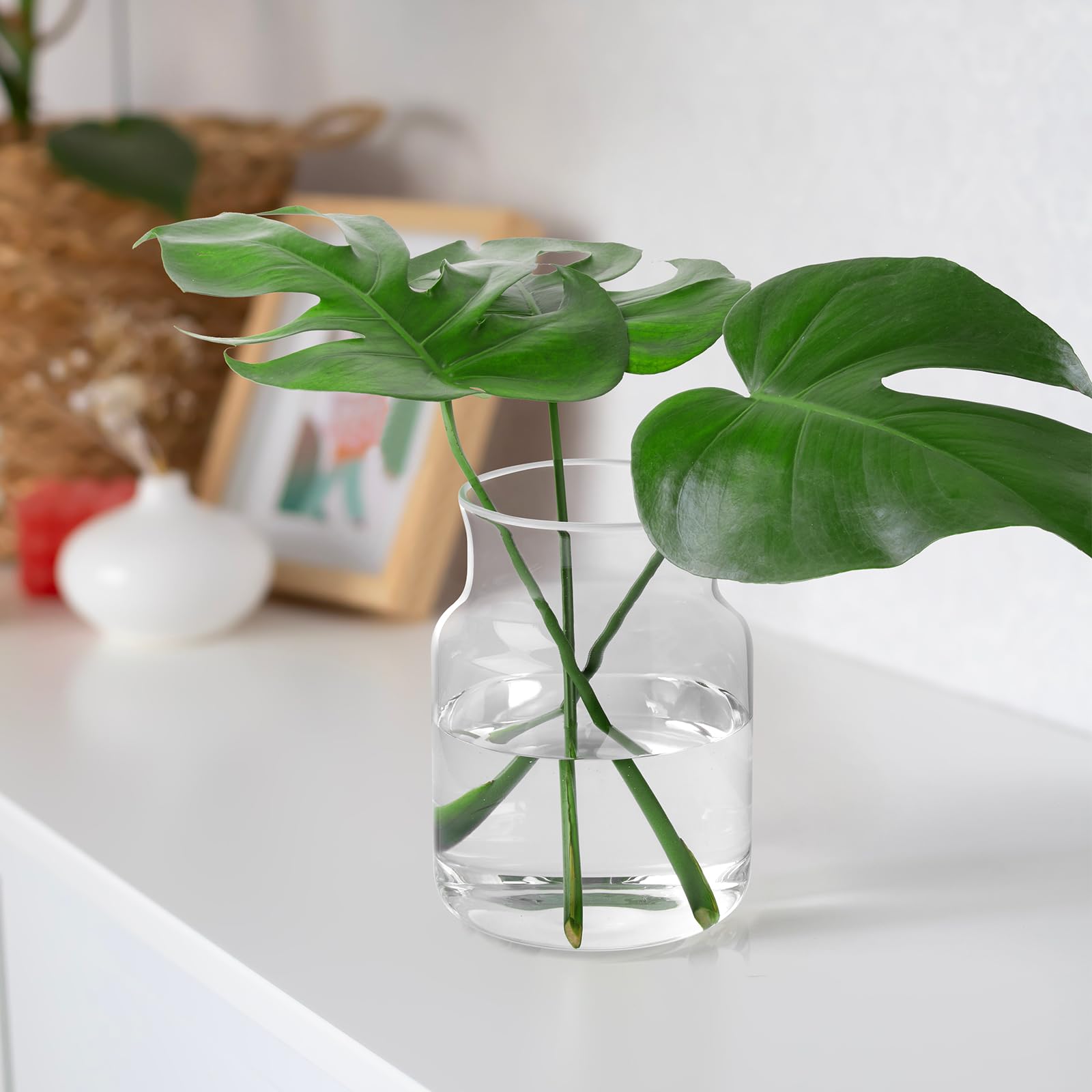 Amazon.co.jp: ISHU フラワーベース ガラス 花瓶 大きめ 倒れにくい