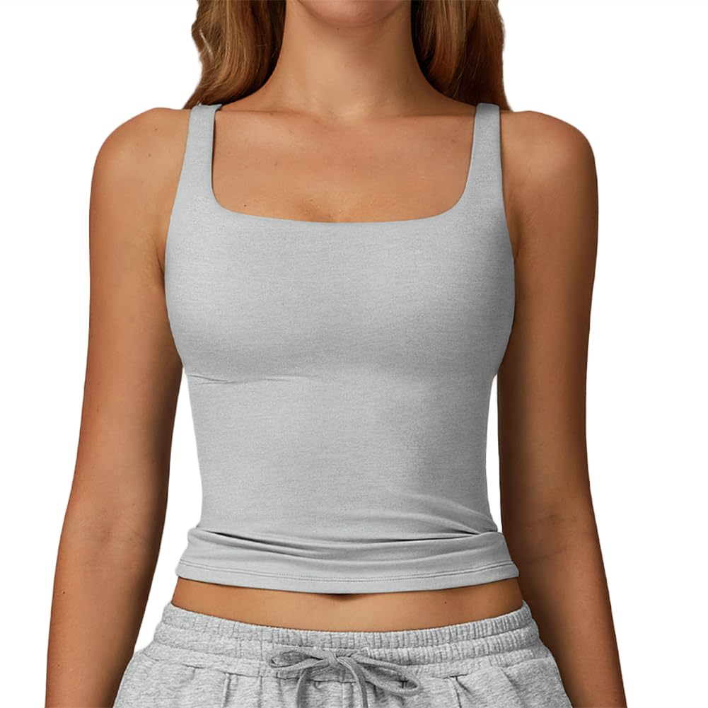 XYFfybhsd Active Wear Women Sleeveless Fitness Shirt Yoga Wear Gym Tank Top(Size:XL,Color:Grey)
