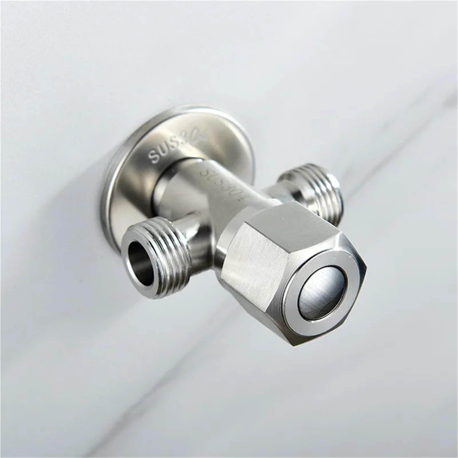 Válvula de baño acero inoxidable, válvula ángulo bidireccional, entrada agua rosca G1/2, accesorios for grifos, 2 uds para bafieras y duchas