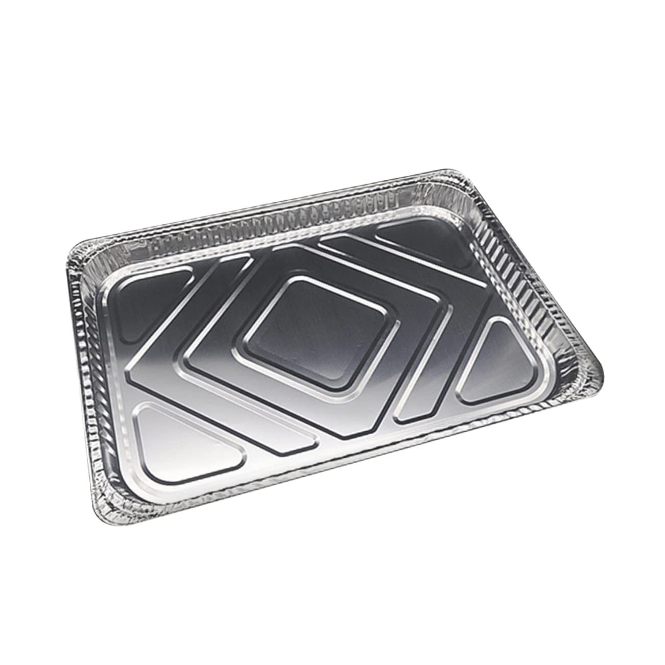 GRIRIW Aluminum Foil BBQ Grease Pans Set of 10 Grease Tray Catch Pan Easy to Clean Disposables for Grill