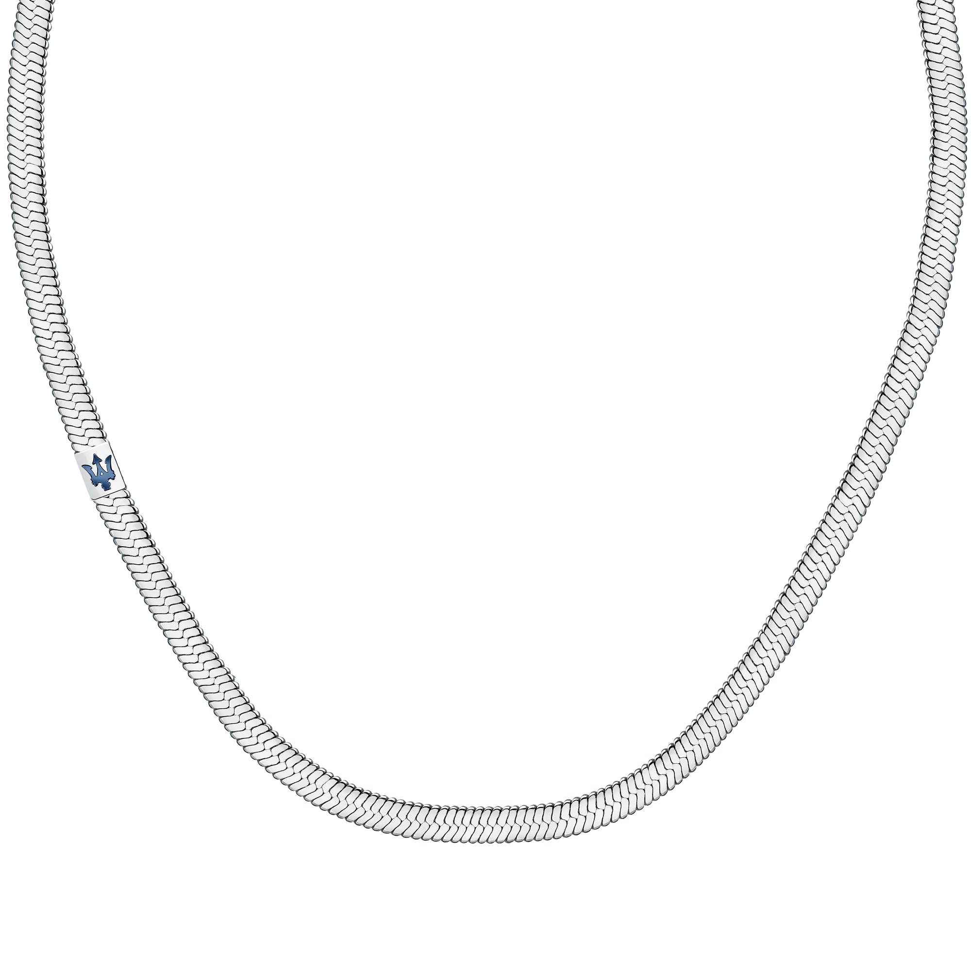 Maserati Iconic Collar Hombre de Acero, IP azul - JM422AVD14