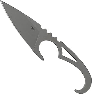 CRKT SDN Fixed Blade Knife with Sheath: Lightweight EDC Outdoor Knife, Stainless Steel with Thermoplastic Sheath 2909, Gray