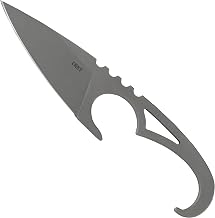 CRKT SDN Fixed Blade Knife with Sheath: Lightweight EDC Outdoor Knife, Stainless Steel with Thermoplastic Sheath 2909, Gray
