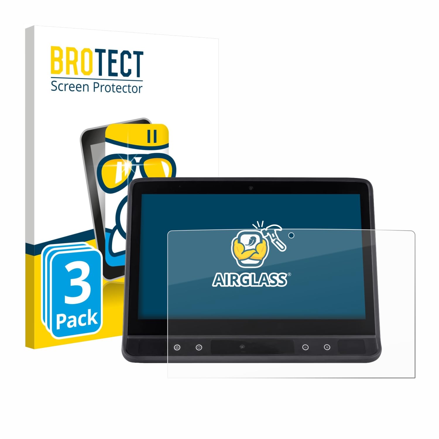brotect 3 Pezzi Pellicola Vetro per Tobii Dynavox TD I-16 | Chiara Protezione Schermo Made in Germany, Durezza 9H Anti-Graffio Glass Screen Protector