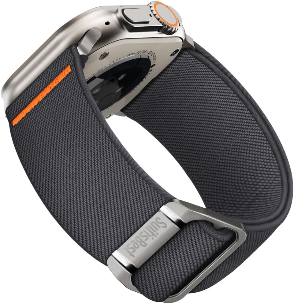 Suitisbest Sport Band for Apple Watch Ultra 2/Apple Watch Ultra Band 49mm 45mm 44mm 42mm for Men, Nylon Solo Loop Wide Replacement Strap for iWatch Series Ultra 8 7 6 5 4 3 SE