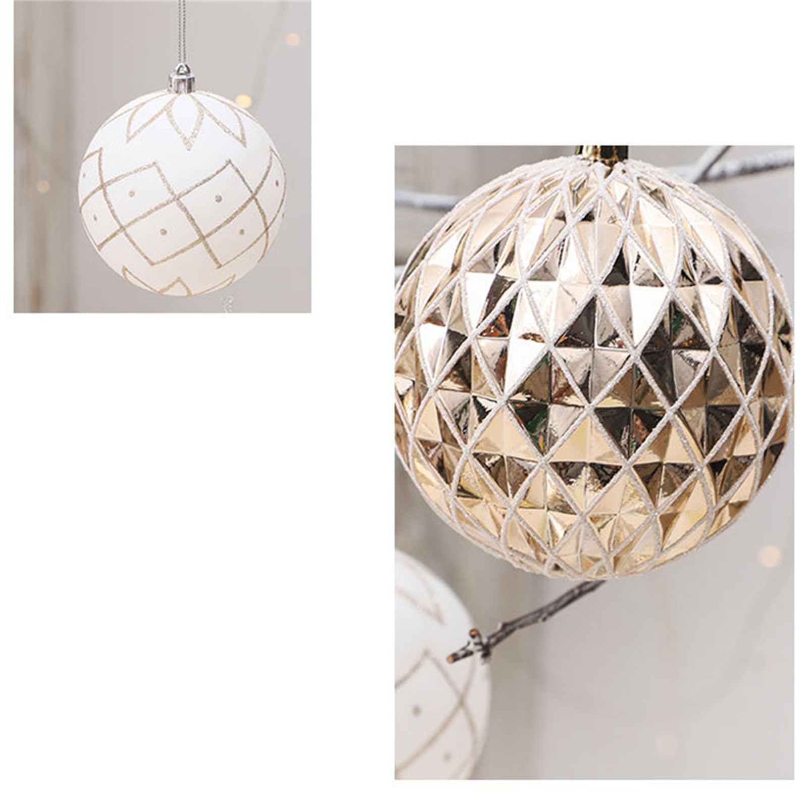 9 elegantes esferas de Navidad, decoración de árbol estable, decoración artística colgante para cosas aburridas de temporada