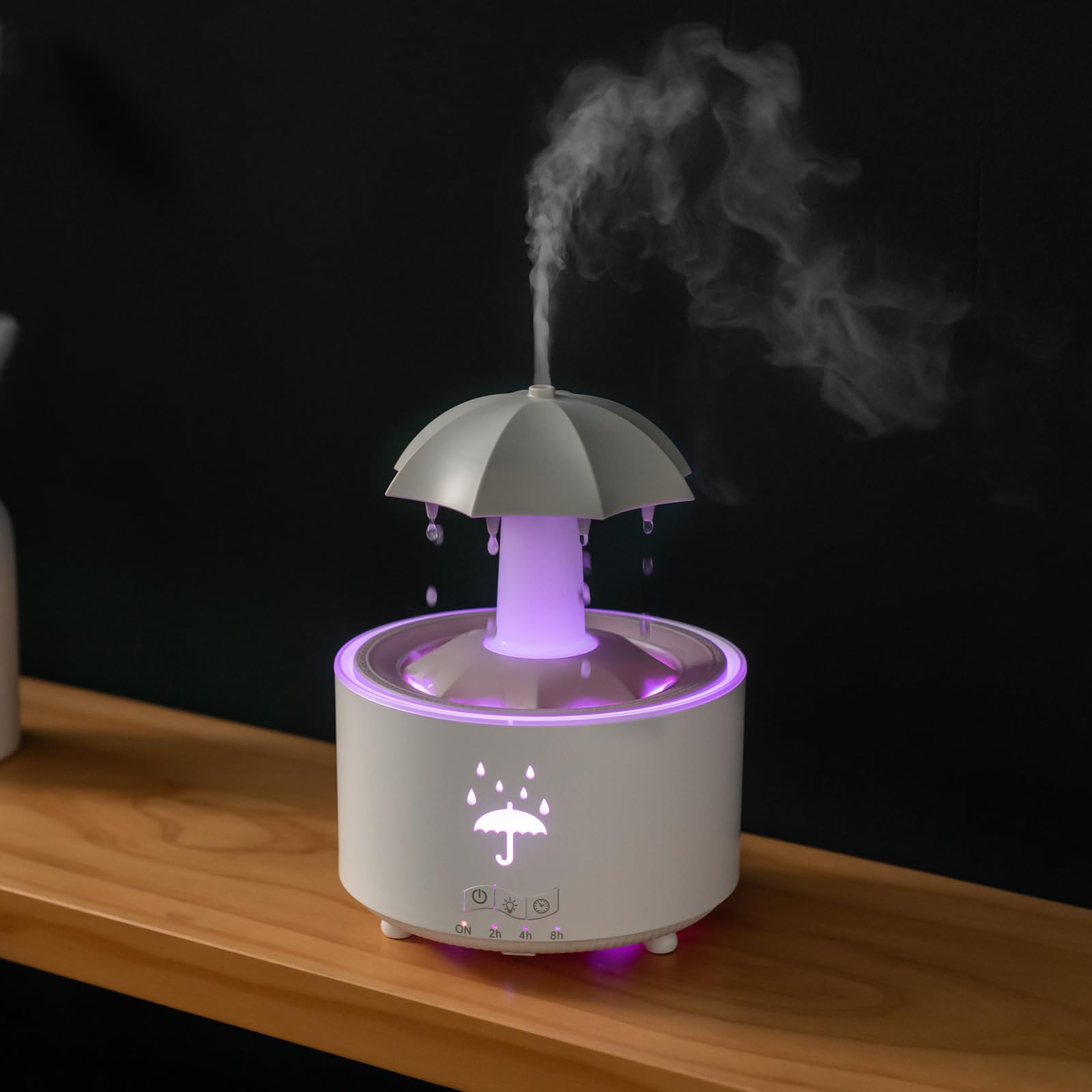 Essential Oil Diffuser for Bedroom, 350ml Automatic Rotation Rain Aromatherapy Humidifier Diffuser, 7 Colour Electric Aroma Air Humidifier for Room, Home, Timers, Auto Off